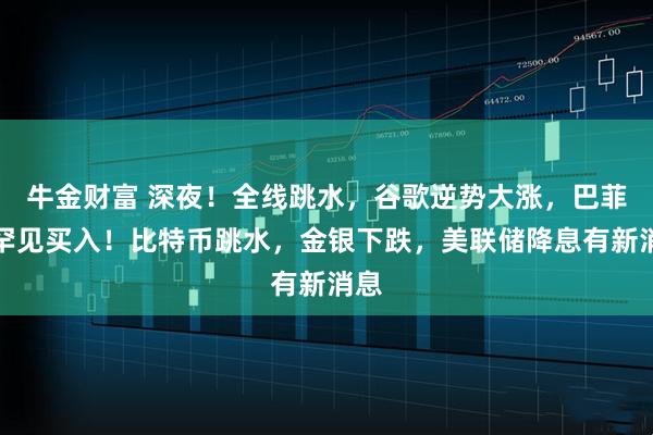 牛金财富 深夜！全线跳水，谷歌逆势大涨，巴菲特罕见买入！比特币跳水，金银下跌，美联储降息有新消息